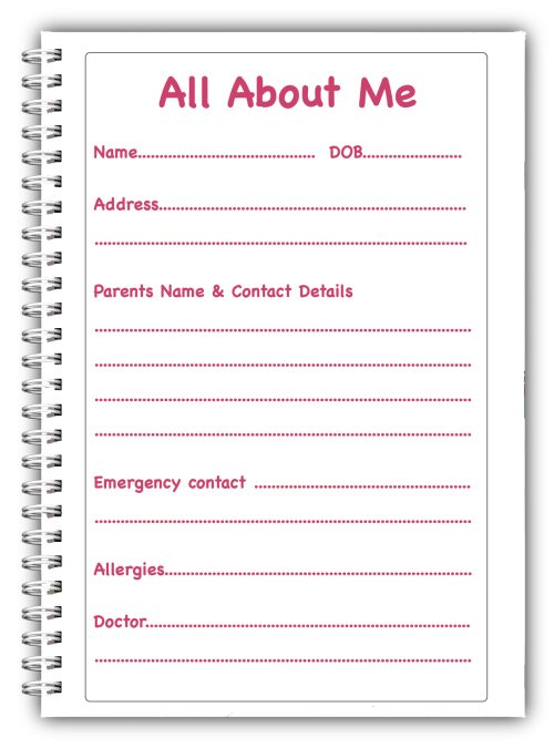 AN A5 DIARY EYFS PERSONALISED CHILDCARE PROVIDER/CHILDMINDERS DAILY DIARY 03