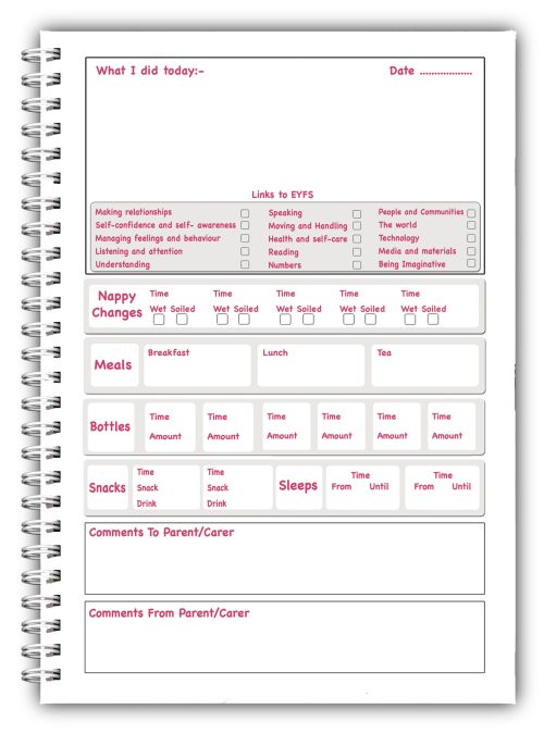 A5 Childcare Daily Diaries - Purple Border - Image 3