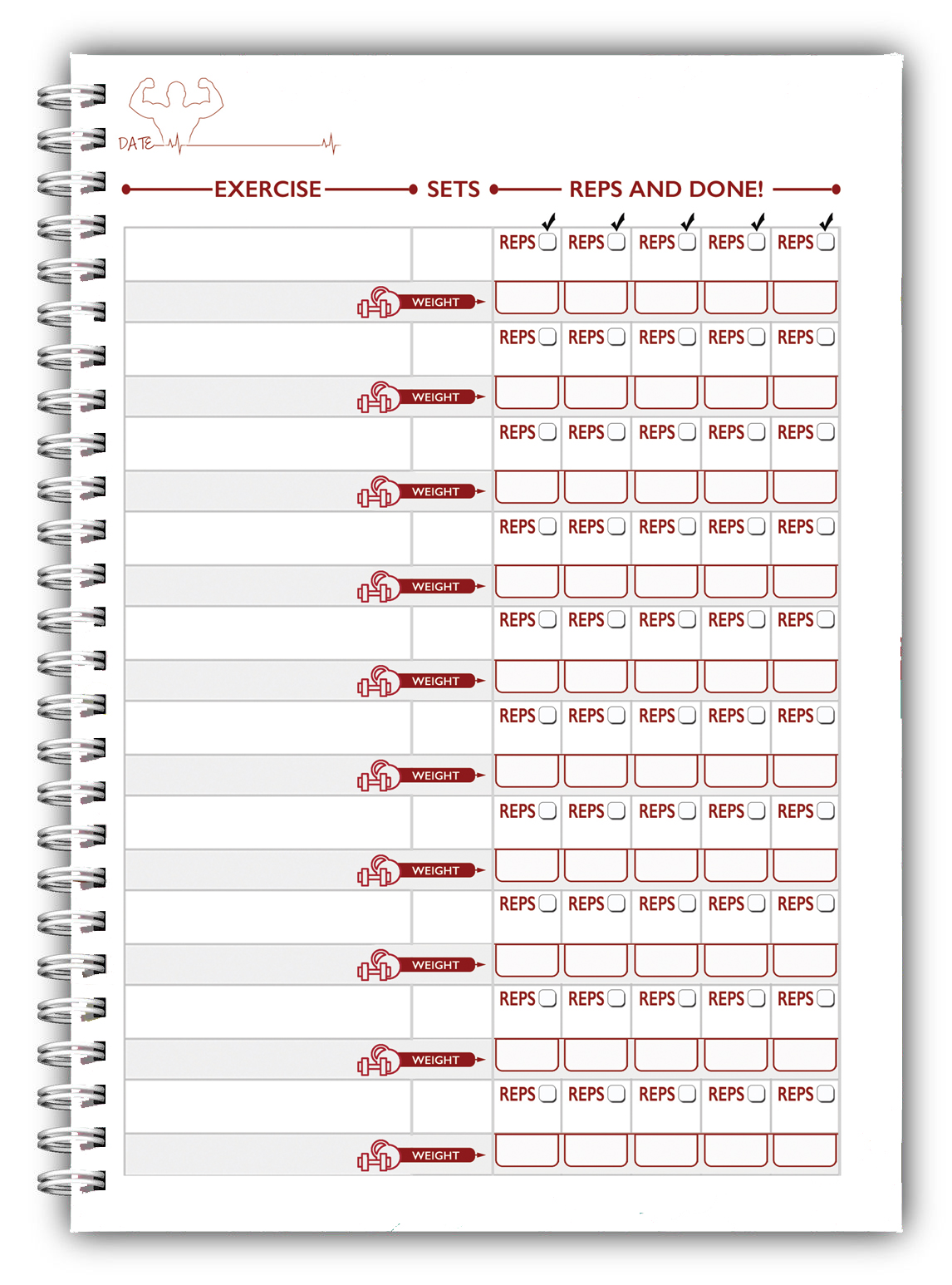 EXERCISE TRAINING BOOK WEIGHT TRAINING LOG BOOK GYM DIARY TRAINING JOURNAL 