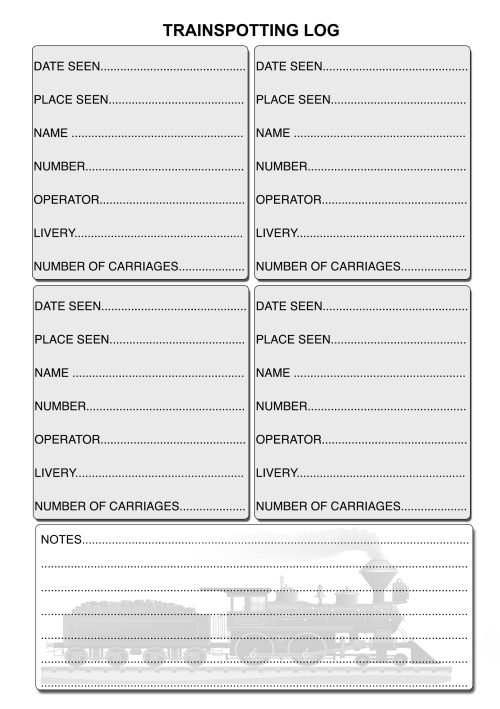 A5 Personalised Train Log Book 03