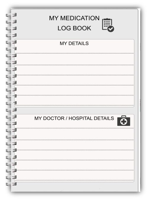 A5 Personalised Medication Log Books