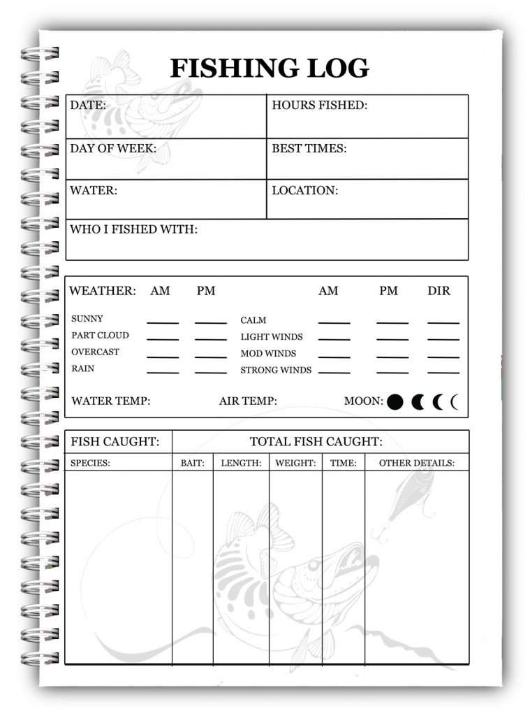 A5 Personalised Fishing Log Book 10