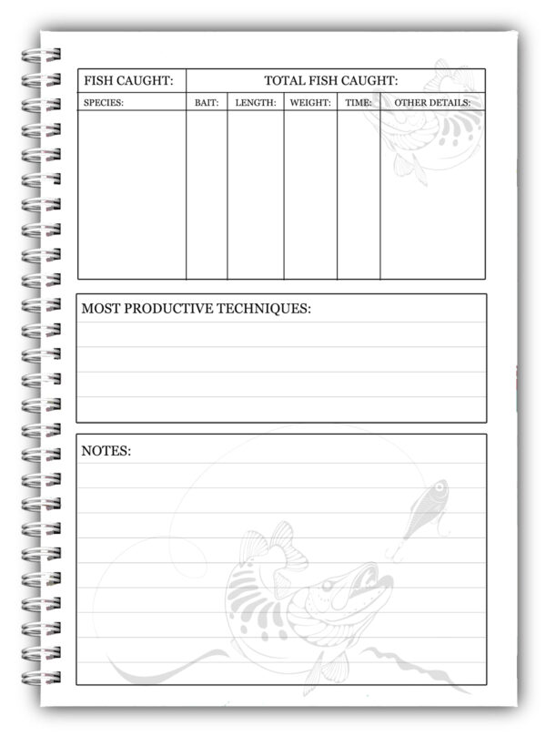 Fish Journal Anglers Log Book Personalised A5 Fishing Log Book/ Diary a 