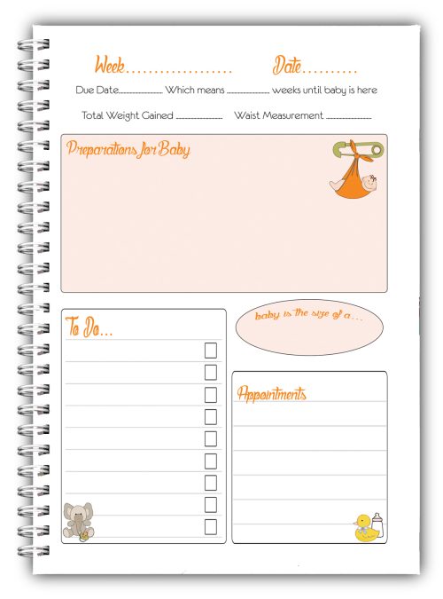 A5 Personalised Pregnancy Diary/Journal Pink The Stages - Image 3