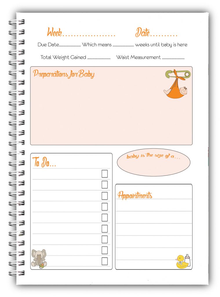 A5 Personalised Pregnancy Diary/Journal Pink The Stages
