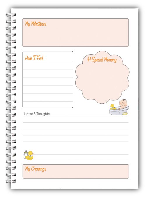 A5 Personalised Pregnancy Diary/Journal Pink The Stages - Image 4