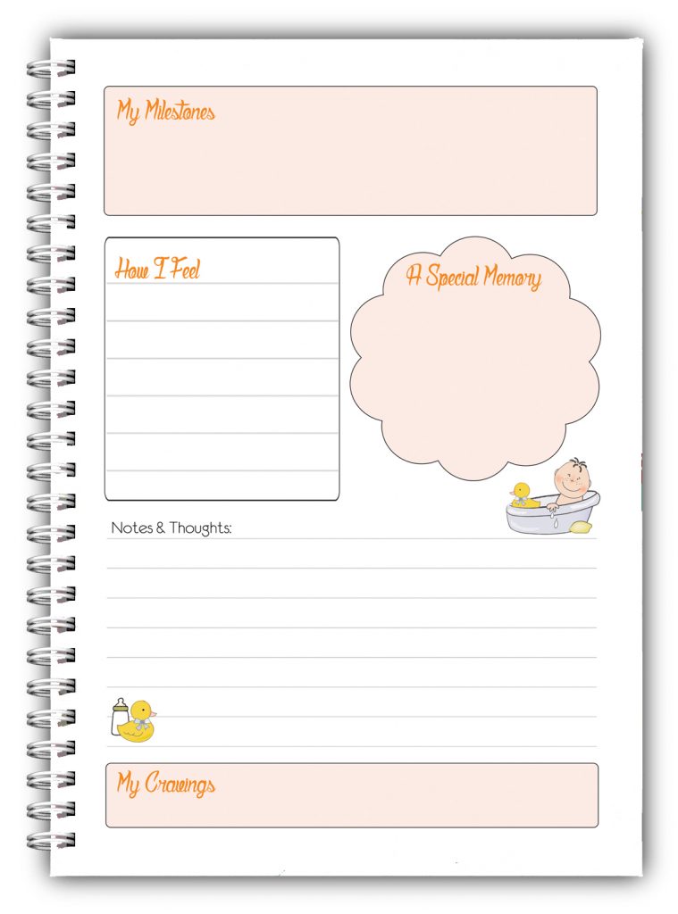 A5 Non Personalised Pregnancy Diary/Journal Teddy