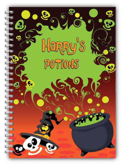 A5 Personalised Halloween Cauldron Notebook