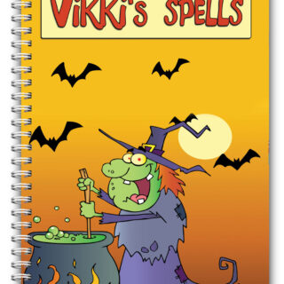 A5 Personalised Green Witch Halloween Notebook