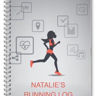 NEW A5 PERSONALISED RUNNING LOG BOOK DIARY 50 PAGES RUNNING LADY 01