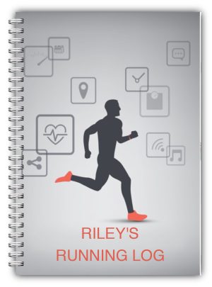 NEW A5 PERSONALISED RUNNING LOG BOOK DIARY 50 PAGES RUNNING MAN 02