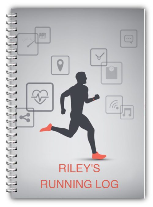 NEW A5 PERSONALISED RUNNING LOG BOOK DIARY 50 PAGES RUNNING MAN 02