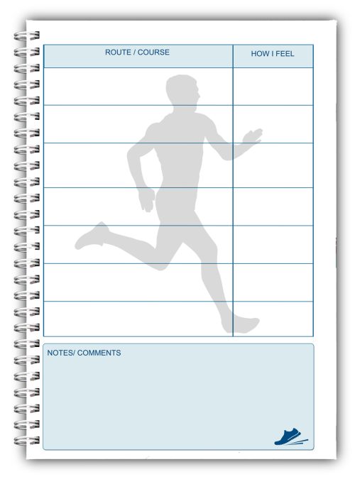 NEW A5 PERSONALISED RUNNING LOG BOOK DIARY 50 PAGES RUNNING MAN 02