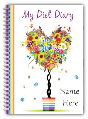 A5 Personalised Diet Diary -Flower Tree