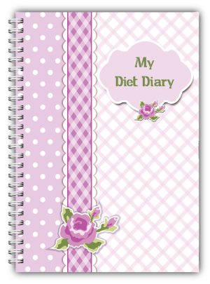 A5 Non Personalised Diet Diary - Purple Flowers