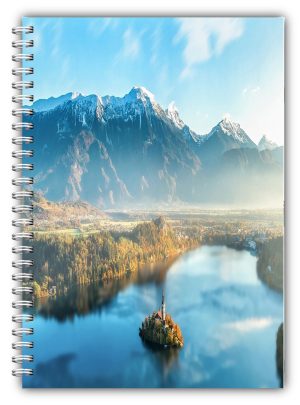 NEW A5 NATURE LAKE TREES NOTEBOOK STANDARD /50 LINED BLANK PAGES NOTE PAD 01