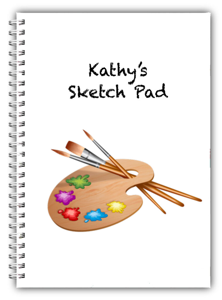A5 PERSONALISED DRAWING PAD/A5 SKETCH BOOK/ DOODLE PAD PAINT PALETTE 01