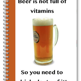 A5 BEER GLASS QUOTE NOTEBOOK JOTTER PAD NOTES LINED 50 PAGES FOR HIM 02
