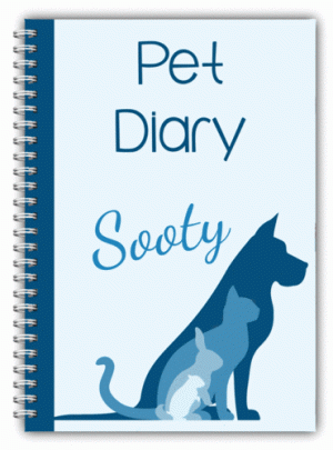 A5 PET DIARY/ PERSONALISED PET DIARY RECORD BOOK/ PET HEALTH CARE DIARY 50 LINED 06