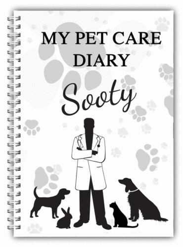 A5 PERSONALISED PET DIARY WITH OWN PHOTO/ PET PHOTO CARE DIARY/JOURNAL 50 LINED 03