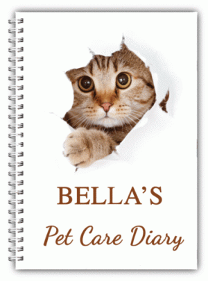 A5 PERSONALISED PET DIARY/ A5 PET NOTEBOOK RECORD BOOK/ PETS HEALTH CARE DIARY 02
