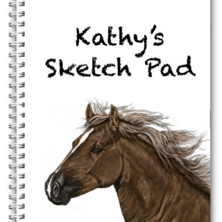 A5 PERSONALISED DRAWING PAD/A5 SKETCH BOOK/ DOODLE PAD/A5 NOTEBOOKS HORSES HEAD