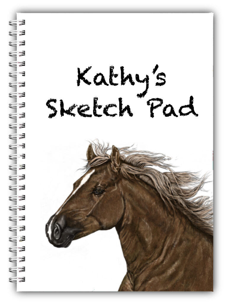 A5 PERSONALISED DRAWING PAD/A5 SKETCH BOOK/ DOODLE PAD/A5 NOTEBOOKS HORSES HEAD