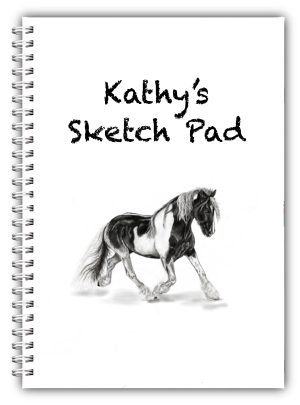 A5 PIEBALD NATIVE COB PONY HORSE sketch pad by Bootiful Books