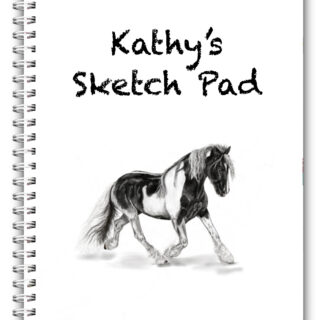 A5 PERSONALISED DRAWING PAD/A5 SKETCH BOOK/ DOODLE PAD/PONY HORSE WILDLIFE