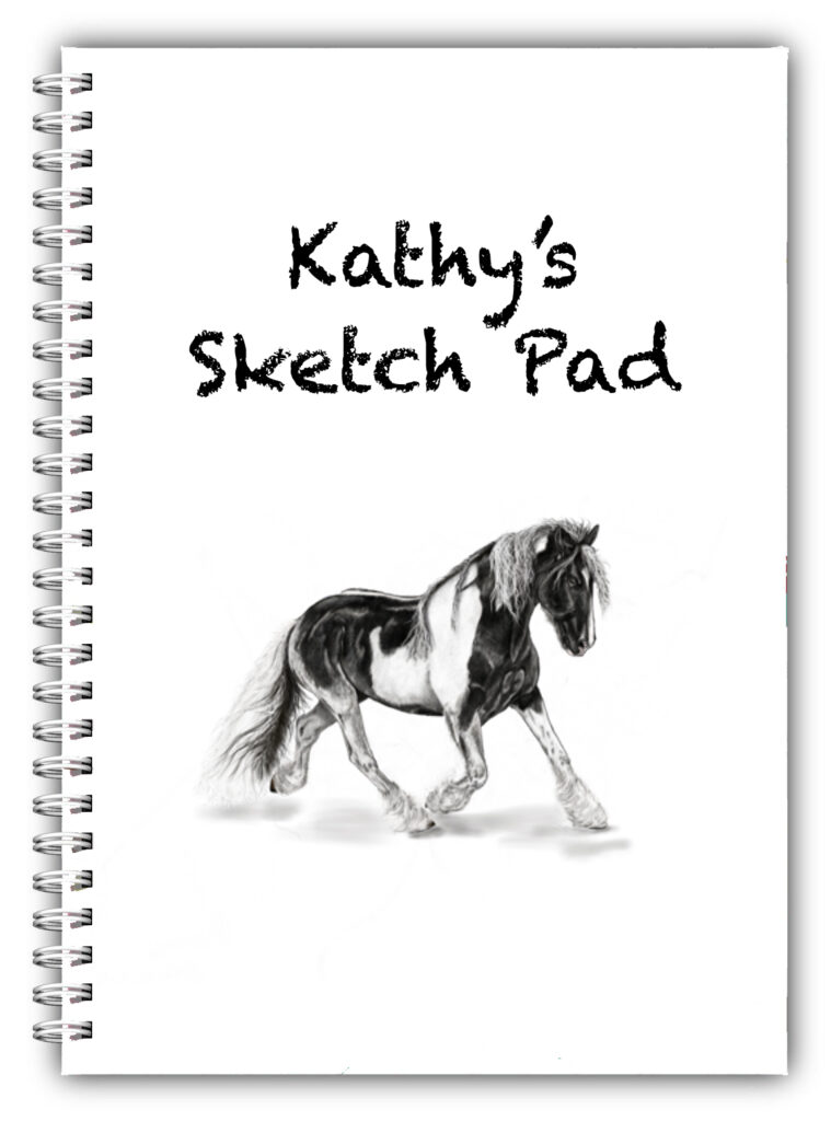 A5 PERSONALISED DRAWING PAD/A5 SKETCH BOOK/ DOODLE PAD/PONY HORSE WILDLIFE