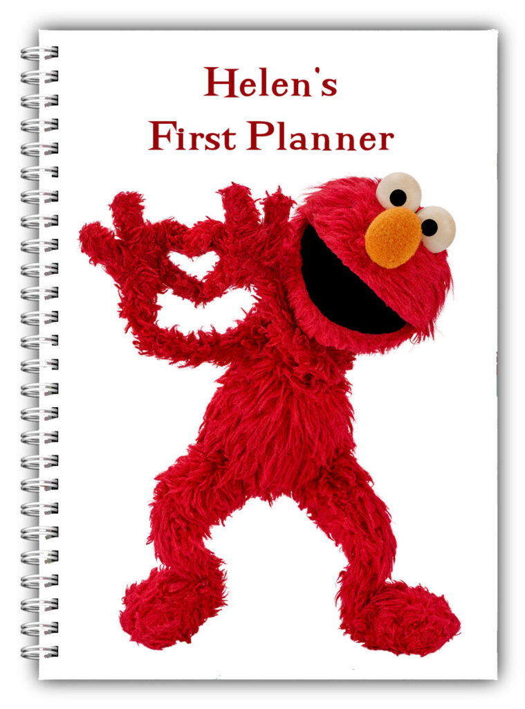 PERSONALISED KIDS DAILY PLANNER/MY FIRST PLANNER CHILDREN/A5 HOME SCHOOLING WORK ELMO