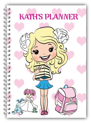 PERSONALISED KIDS DAILY PLANNER/MY FIRST PLANNER CHILDREN/A5 HOME SCHOOLING WORK KIDS 07