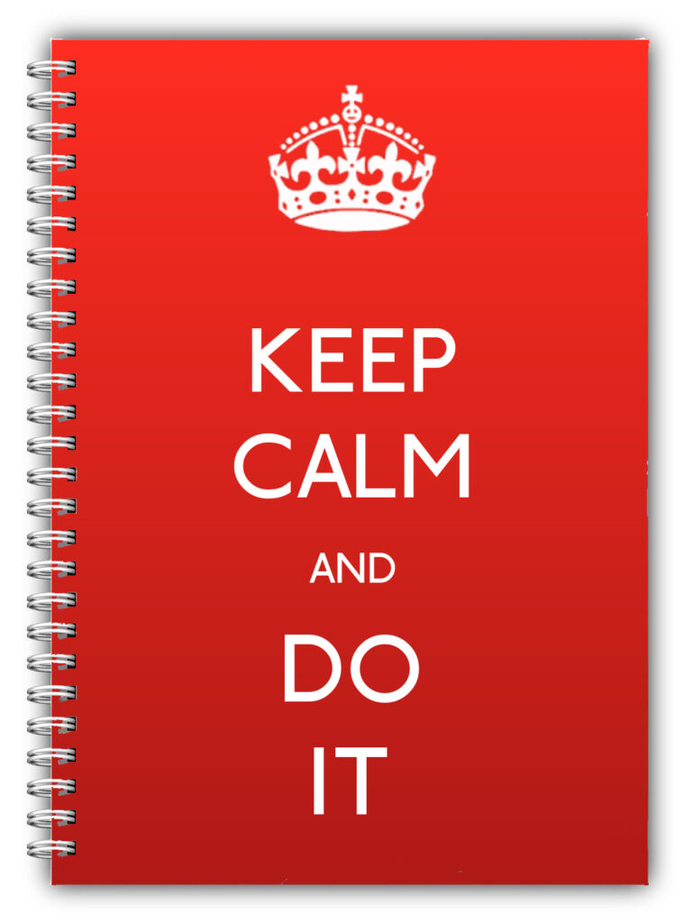 A5 NOTEBOOK /50 LINED PLAIN PAGES/KEEP CALM AND DO IT GIFT HER HIM RED NOTES