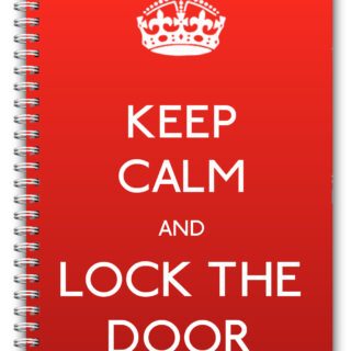 A5 NOTEBOOK /50 LINED PLAIN PAGES/KEEP CALM AND LOCK THE DOOR HER HIM RED NOTES