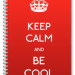 A5 NOTEBOOK /50 LINED PLAIN PAGES/KEEP CALM AND BE COOL GIFT HER HIM RED NOTES