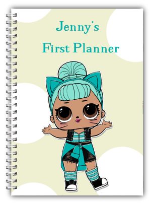 PERSONALISED KIDS DAILY PLANNER/MY FIRST PLANNER CHILDREN/A5 HOME SCHOOLING WORK L DOLL