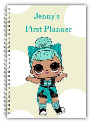 PERSONALISED KIDS DAILY PLANNER/MY FIRST PLANNER CHILDREN/A5 HOME SCHOOLING WORK L DOLL