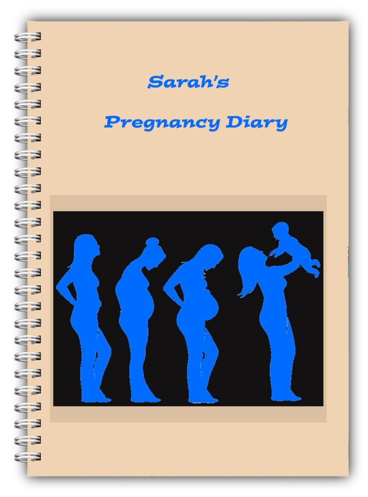 A5 Personalised Pregnancy Diary/Journal Blue The Stages