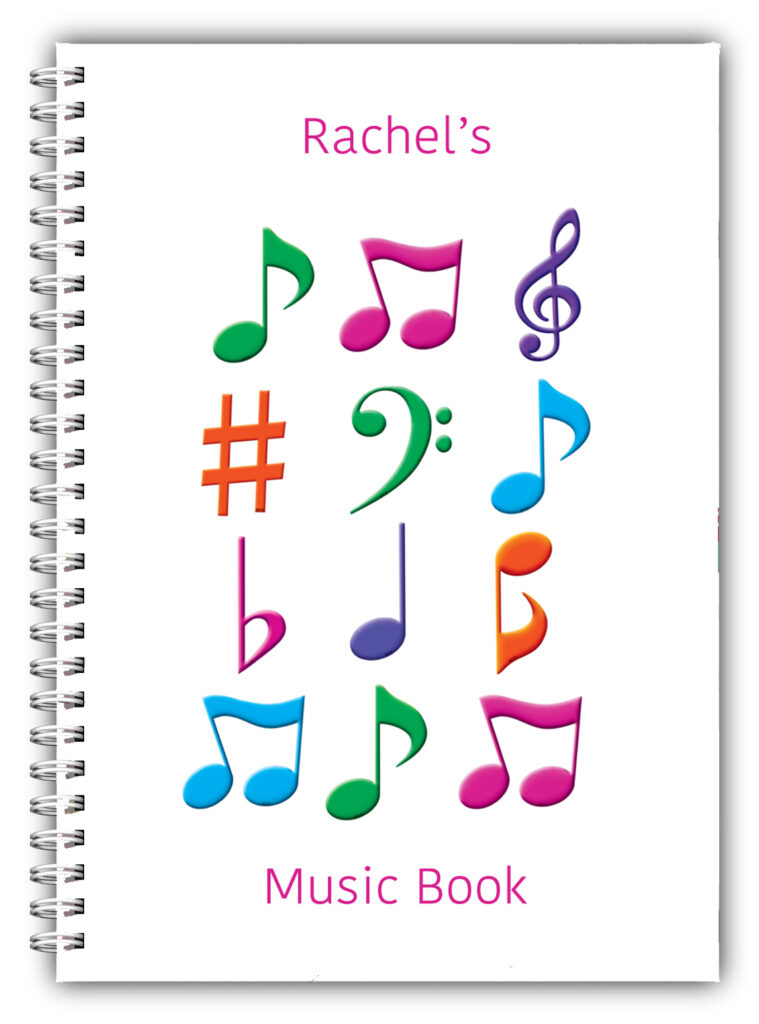 A5 NOTEBOOKS PERSONALISED/50 LINED PAGES / MUSIC NOTES BOOK PAD STUDENT GIFT 3