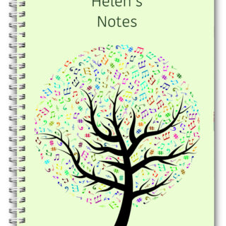 A5 NOTEBOOKS PERSONALISED/50 LINED PAGES / MUSIC NOTES TREE MUSIC STUDENT GIFT 1