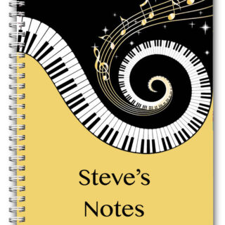 A5 NOTEBOOKS PERSONALISED/50 LINED PAGES / MUSIC NOTES PIANO KEYS KEYBOARD GIFT