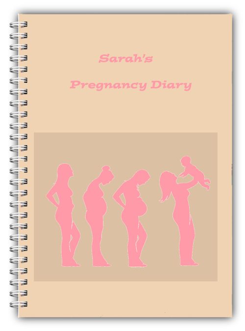 A5 Personalised Pregnancy Diary/Journal Pink The Stages