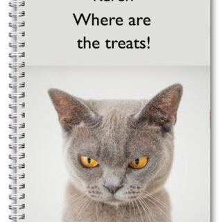 A5 CAT NOTEBOOK PERSONALISED/50 PAGES NOTE PAD/NO TREATS