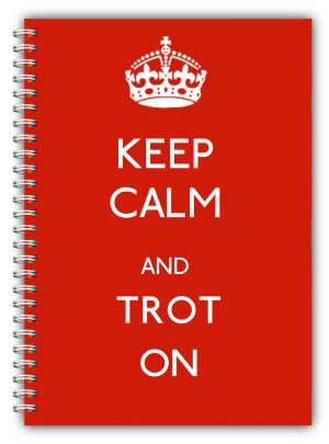 A5 KEEP CALM & TROT ON NOTEBOOK/ HORSE PONY/50 LINED BLANK PAGES