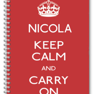 A5 NOTEBOOKS PERSONALISED/50 PAGES/KEEP CALM A5 NOTEBOOK/ GIFT CARRY ON RED