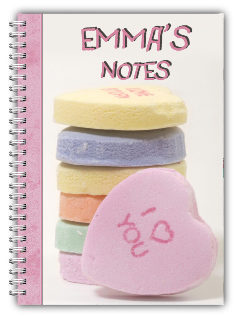 A5 PERSONALISED NOTE BOOK VALENTINES GIFT/ A5 NOTEBOOKS/ 50 LINED PAGES/HEARTS 4