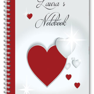 A5 PERSONALISED NOTE BOOK VALENTINES GIFT/ A5 NOTEBOOKS/ 50 LINED PAGES/HEARTS 5