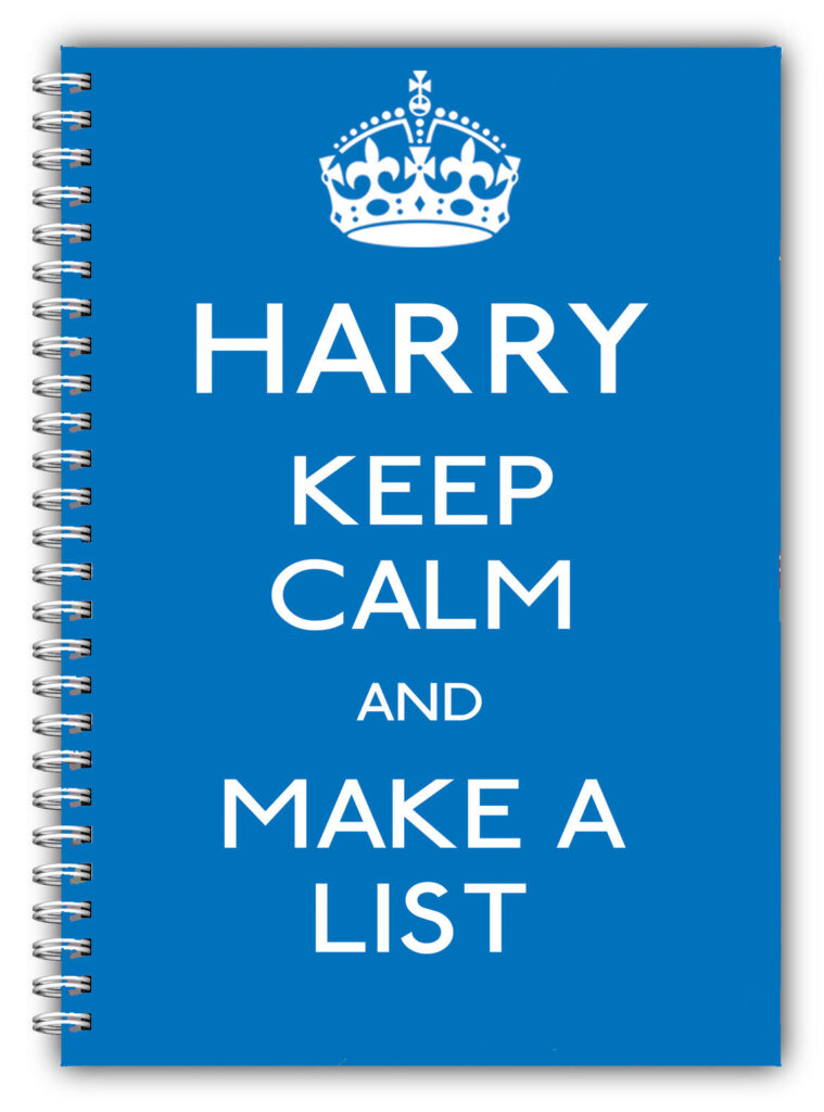 PERSONALISED NOTEBOOKS /50 PAGES/KEEP CALM A5 NOTEBOOK/ GIFT MAKE A LIST BLUE