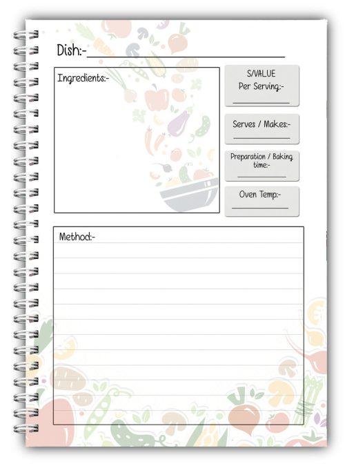 A5 RECIPE PLANNER/ PERSONAL RECIPE BOOK/YOUR OWN RECIPES/WEIGHT LOSS 04 - Image 2