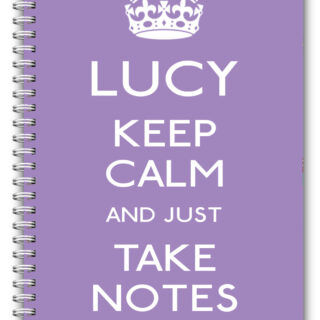 A5 PERSONALISED NOTEBOOK / KEEP CALM & TAKE NOTES / 50 BLANK PAPER/ PURPLE